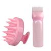 2pcs/set Applicator Bottle Shampoo Brush Scalp Massage Hair Brush Oil Applicator for Hair Care 3-in-1 Hair Treatment Tool