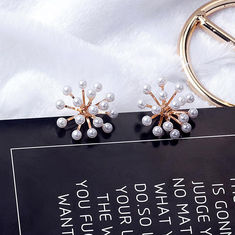 Temperament Pearl Two Earrings, Camellia Rose Bow Front And Rear Large Pearl Stud Earrings