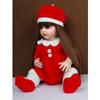55cm Christmas Reborn Doll, All Vinyl Red Dress Happy Dolls Christmas Decoration Toy