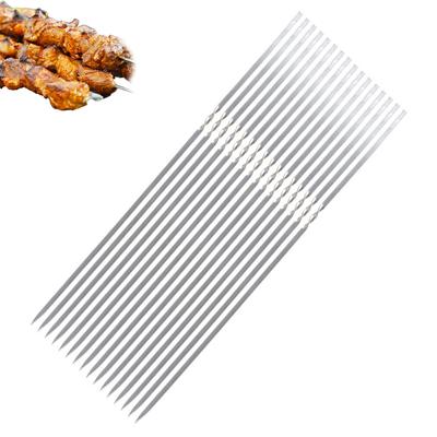 10 Stück Wiederverwendbare Edelstahl-Grillspieße Tragbare Grill-Kebab-Spieße Geeignet für Familienfeier Schaschlik