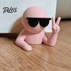 Cute Desktop Ornament Villain Doorstop with Cool And V-sign Gesture, 3D Printed Funny Doorstop, Door Wedge Decorative Stopper for Bedroom Office