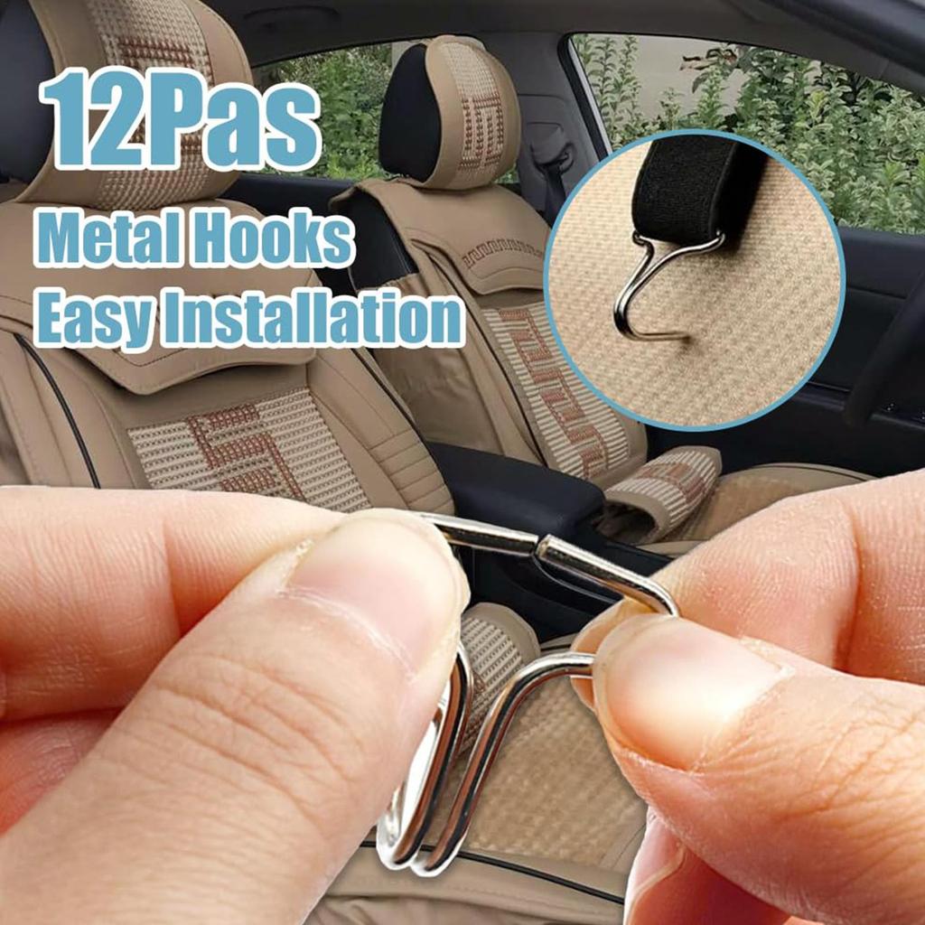 Car Seat Cover Clips Locking Clip for Car Seats 12Pcs Car Seat Covers Chucks and 12Pcs Metal Hooks Locking Clip Replacement