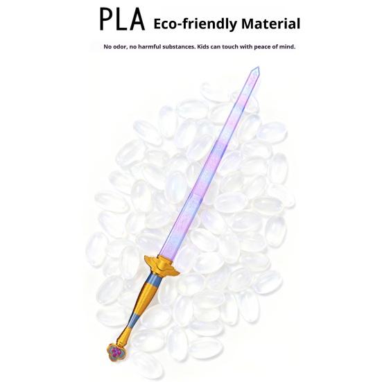 40,5" Einziehbarer Anime Cosplay Bedruckter Ausziehbarer Requisit für Halloween Lila Waffe Waffe 3D Kostüm Bühnenperformance