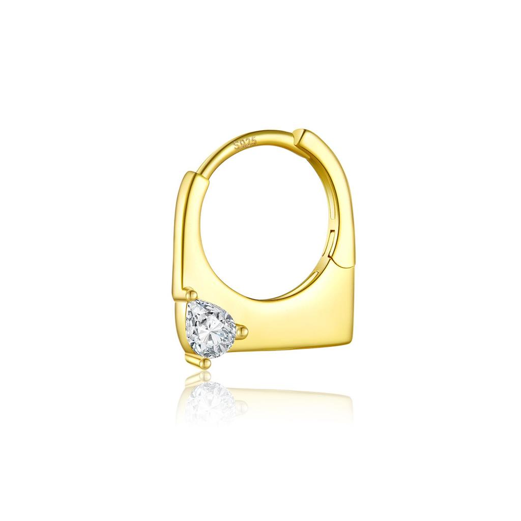 ANDYWEN 925 Sterling Silver Hoop Earrings 18K Gold Plated Ladies Earrings Irregular Cubic Zirconia Fine Jewelry