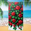Strandlaken met Rozenpatroon, Digitale Print Dunne Sneldrogende Anti-Zand Microvezel Lichtgewicht voor Zwemmen, Yoga, Reizen, Sportschool, Cadeau