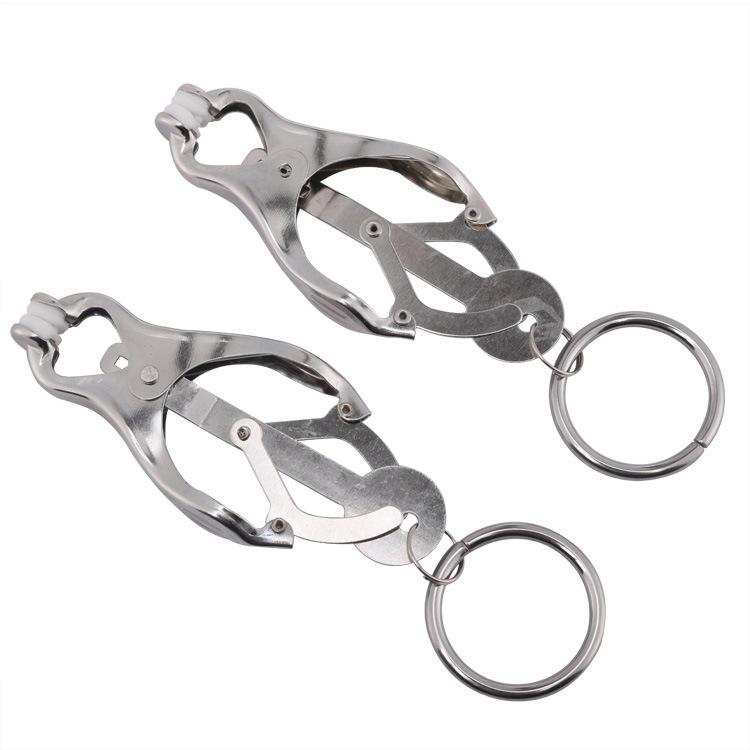 Adjustable & Soft Rubber Metal BDSM Nipple Clamps Fantasy Nipple Stimulation Vagina Flirt SM Sex Toy for Couples' Bondage Gear