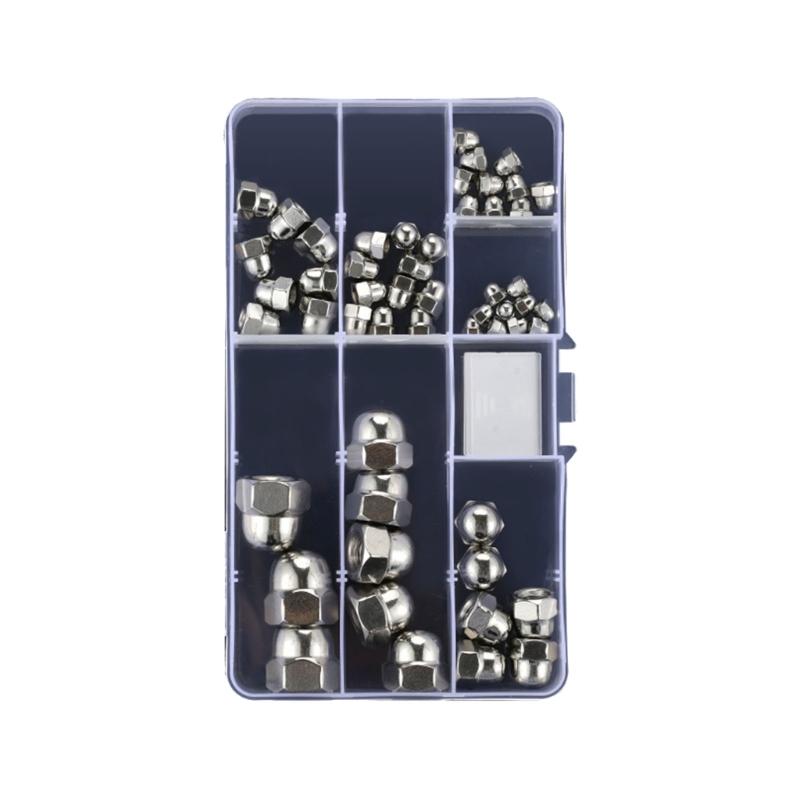 50Pcs Acorn Dome Cap Head Hex Nuts Assortment Kit 304 201 316 Stainless Steel Hexagon Decorative Cap Nuts 1