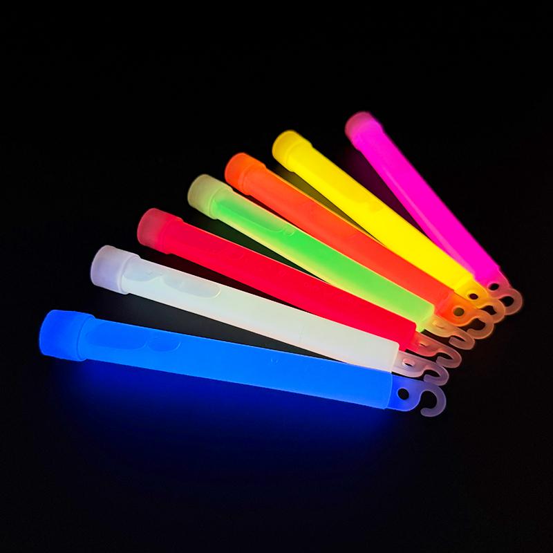 5/10pcs Glow Sticks With Hook 6 Inch Fluorescence Light Stick For Hiking Camping Outdoor Supplies Glow In The Dark Party Decor