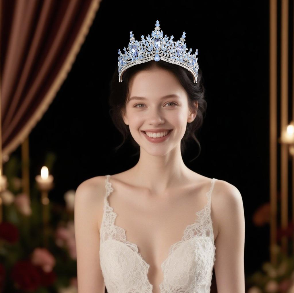 European Luxury Symphony Purple Crown Headgear Wedding Party Banquet Dress Rhinestone Crown Styling Setting Hair Accessories 2026