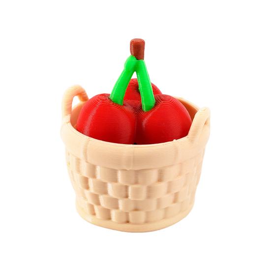 3D Printed Fruit Fidget Clicker Toy, Cute Press Button Sensory Toy, Miniature Fruit Basket Stress Relief Toy for Office Desk