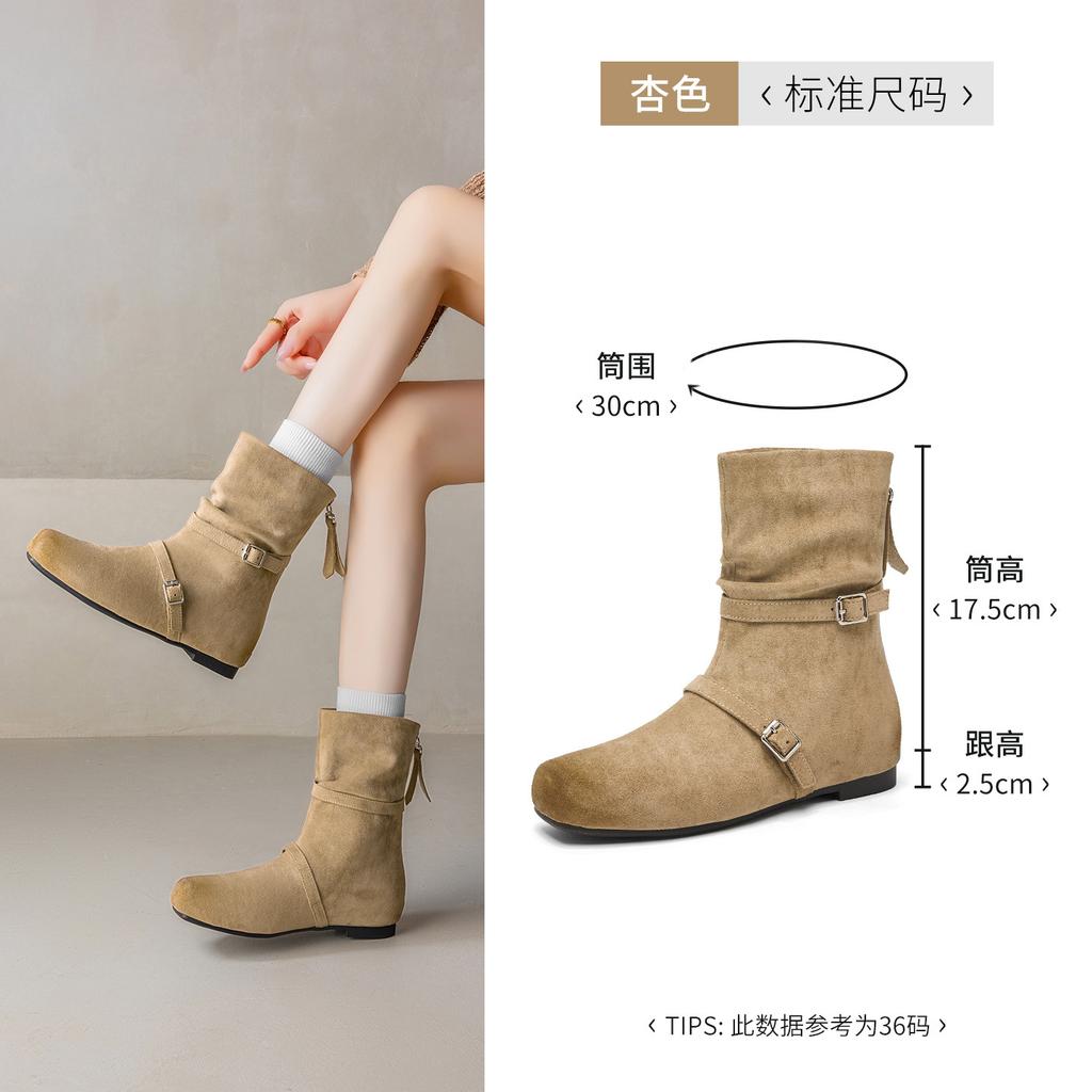 Platform short boots New autumn and winter Maillard boots Soft sole retro slim Martin boots