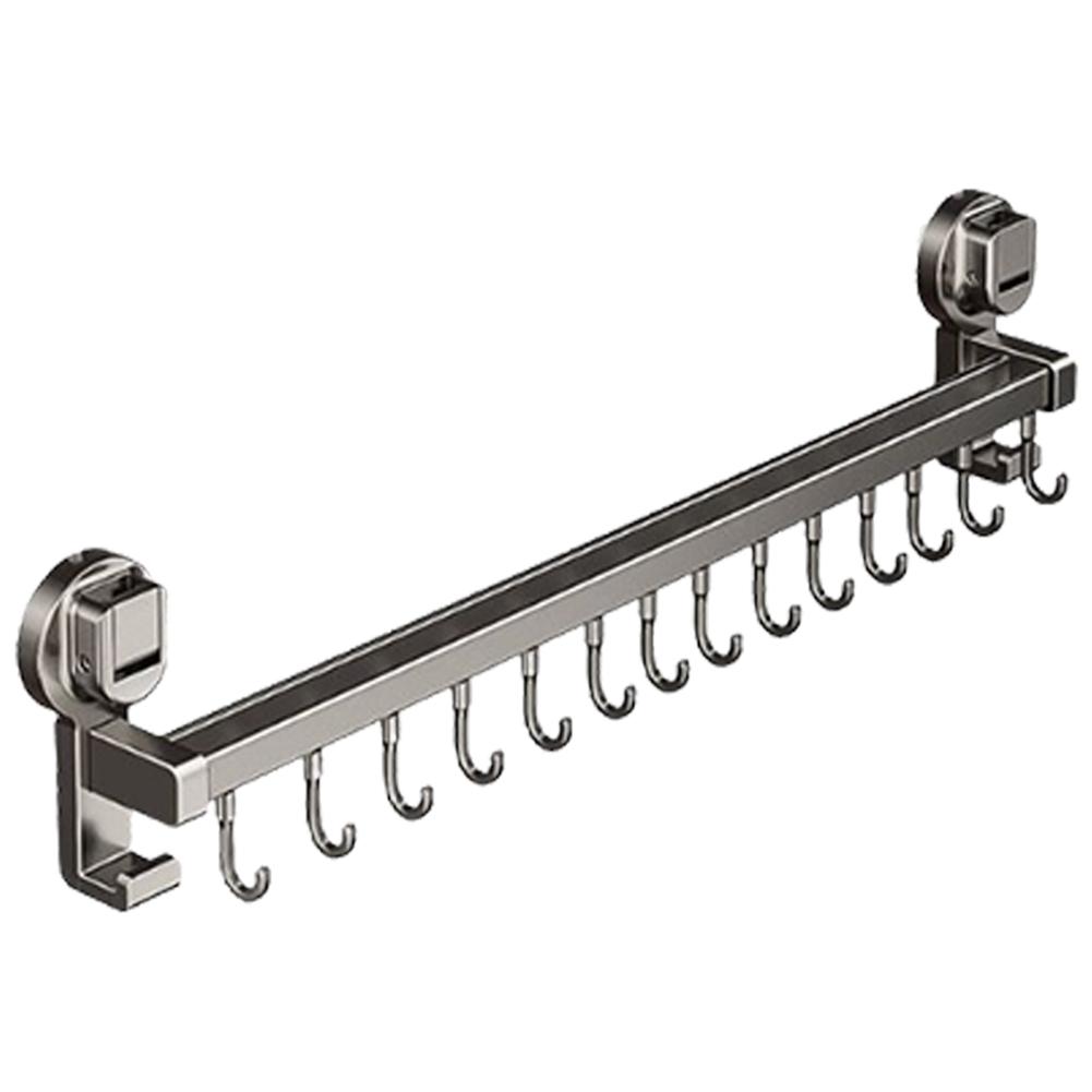 Kitchen Organizer Wall Mounted Kitchen Hook Rack Self Adhesive Rail Kitchen Utensils Rack for Kitchen Utensil Accessories