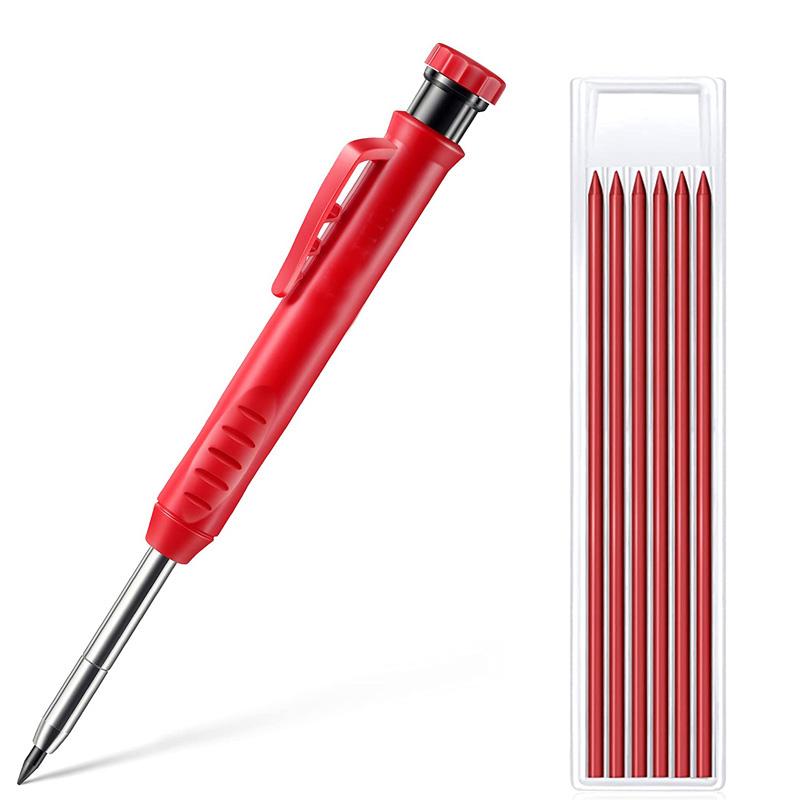 Solide Zimmermannbleistift-Minen Tiefloch-Mechanikstifte für Holz Glas Metall Markierwerkzeug-Set für Holzbearbeitung Architekt