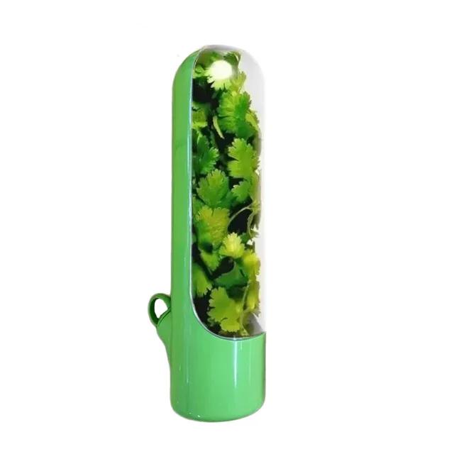 Refrigerator Herb Crisper Saver Pod Container Vegetable Preserving Bottle Keep Herb/Cilantro/Mint/Parsley/Asparagus Fresh Home
