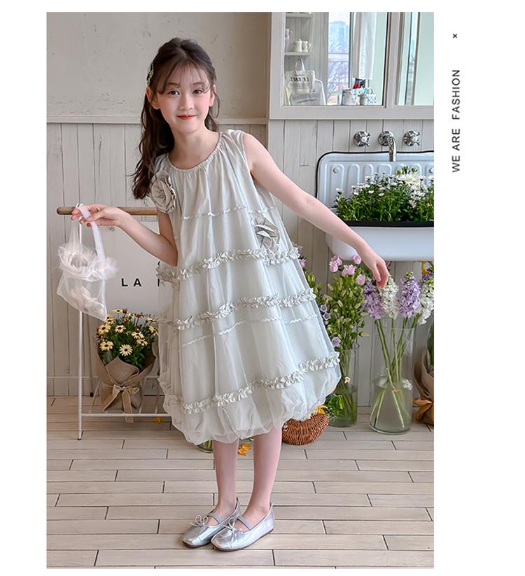 Girls' dress summer new style girls' thin cotton flower bud princess dress fashionable and stylish children's summer dress