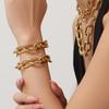 18K Gold Plated Hip Hop Thick Chain Necklace & Bracelet Set - European & American Style, Stainless Steel, Simple Luxury Design