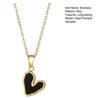 Black Heart Pendant Necklace, Enamel Love Heart Necklace, Adjustable Dainty Necklace Jewelry Gift for Women Wife Girlfriend