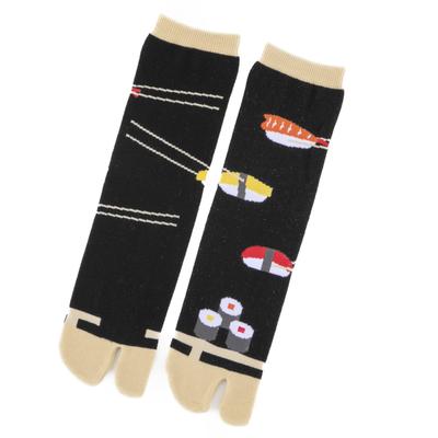 Noren Tabi Socks for Men and Women Tabi Socks for One Size Fits Made In Japan with Nara Crew Japanese Pattern (Japanorama/Sushi Black) Two-Toe Adults,