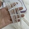 1 pramen, Bílé přírodní sladkovodní perly, Ručně vyráběné rýžové perly pro výrobu šperků DIY řemesla (Korálky 2-3 mm, Délka 36 cm)