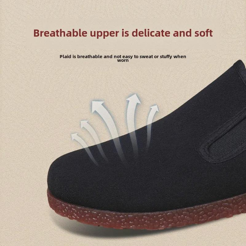 Men's Breathable Non-Slip TPR Sole Old Beijing Cloth Shoes