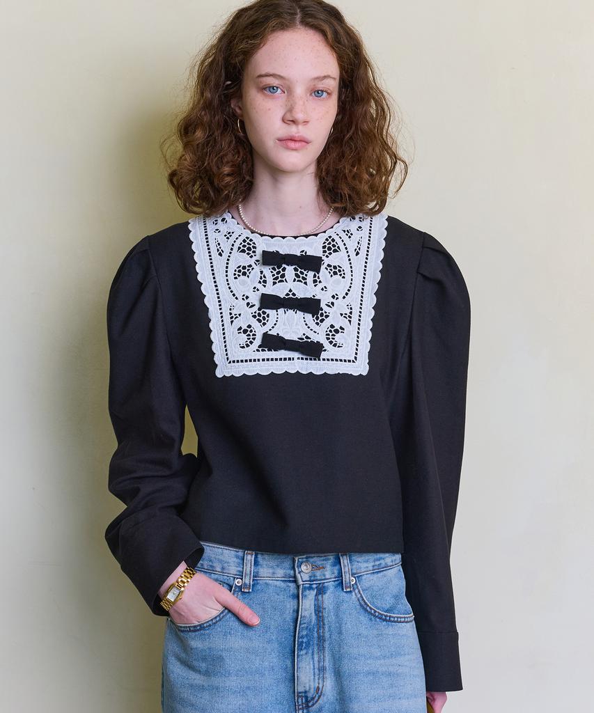 Dyuidyui Queens Wool Blouse_Black