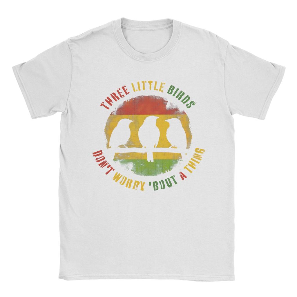 T-shirt Reggae Casual Tre Uccellini per Unisex Girocollo Magliette in Puro Cotone Manica Corta Maglietta Idea Regalo Top