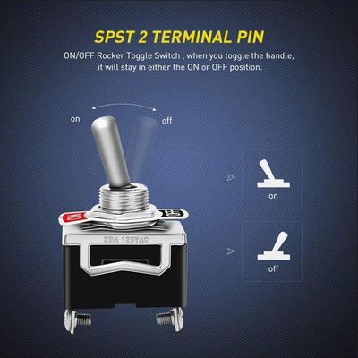 5 Pack Heavy-duty Vehicle And Ship Rocker Switch 15A 250V 2-pin SPST On/Off Rocker Switch With Waterproof Protective Cover
