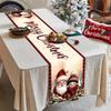 Vintage Christmas Table Runner Farmhouse Table Flag Merry Christmas Decoration for Home 2025 Winter Holidays Dinning Table Decor