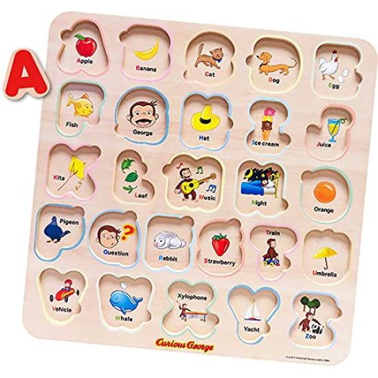 Witthart Curious George Wooden Alphabet Puzzle