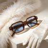New European and American fashion square small frame color-changing sunglasses men's sunscreen sunglasses women's