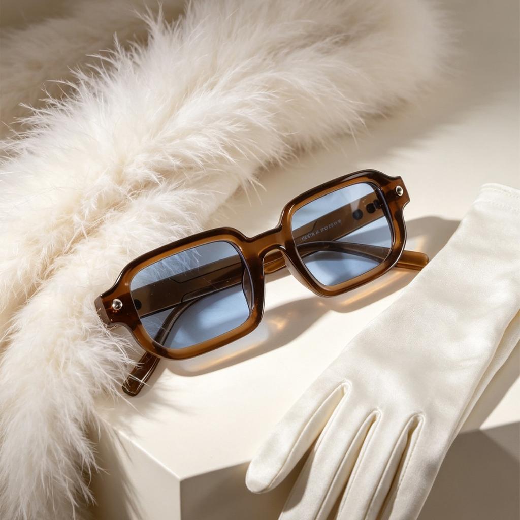 New European and American fashion square small frame color-changing sunglasses men's sunscreen sunglasses women's