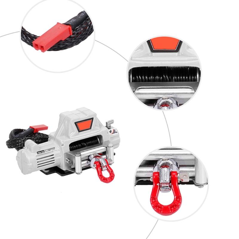 Metal Steel Wire Automatic Simulated Winch, RC Crawler Winch, Metal Winch Capstan for RC Crawler Car 1/10 TRX4 D90 SCX10