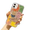 Graffiti cat illustration for iPhone 17 air cushion mobile phone case 16Pro transparent large hole 14/13 anti-drop 15
