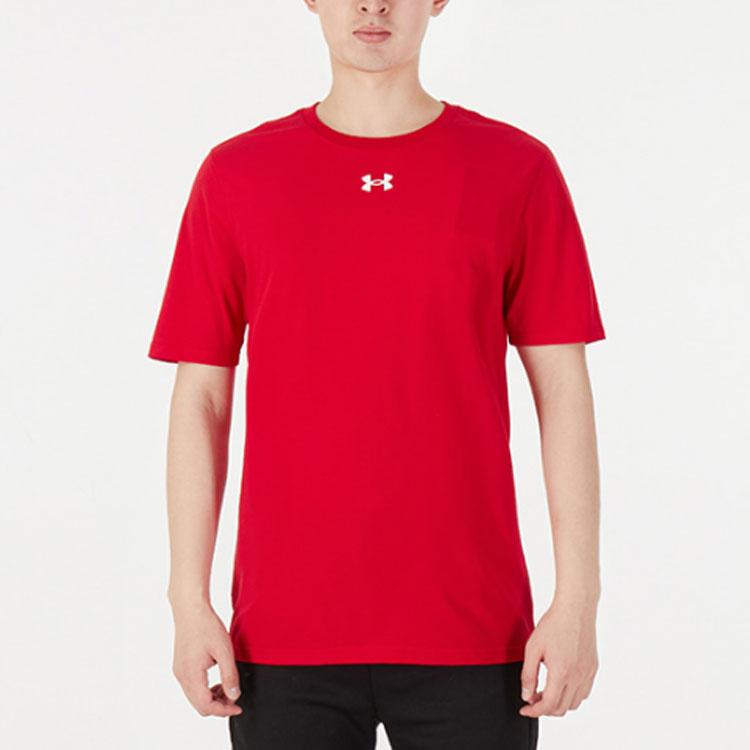 Under Armour Logo Print Crew Neck Pullover Retro T-Shirt Men T-Shirt Red 21500539-600