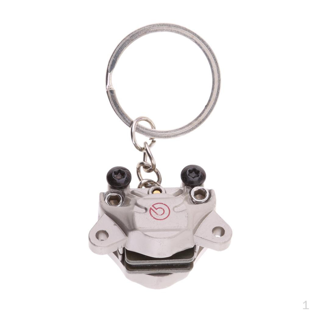 Universal Metal Motorcycle Brake Caliper Shape Keyring Key Chain Silver