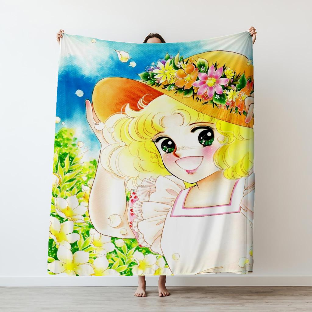 130cm×150cm Candy Candy Anime Blanket Kawaii Japanese Anime Blankets Movie Funny Throw Blankets for Home Hotel Sofa Bedspread