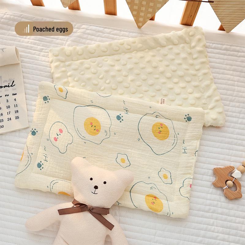 Pure Cotton Cloud-Shaped Baby Pillow - All-Season Soothing Gauze for Infants and Toddlers