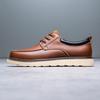 Extra Size Genuine Leather Men's Shoes - Korean Style Workwear with Big Toe Design, Size 38-49 (Model A008)