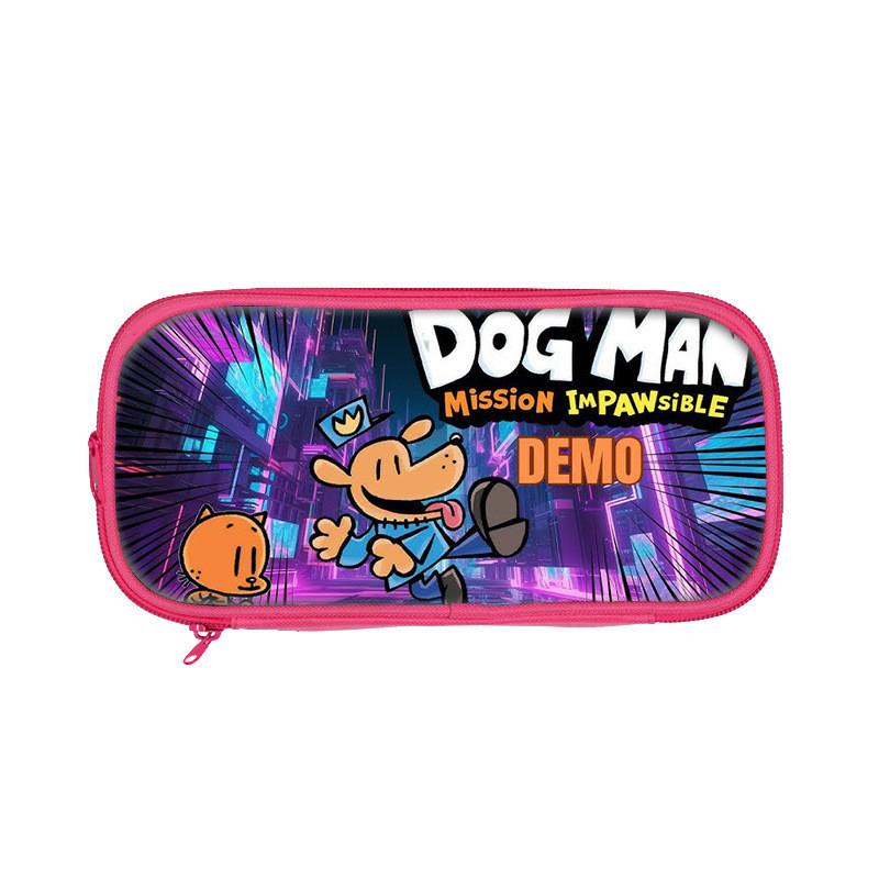 Dog Mans Cat Cartoon School Pen Bag With Durable Polyester For Elementary Students