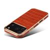 Oryginalne etui na telefon ze skóry bydlęcej dla iPhone 17 16 Pro Max Air 17Pro Galwanizowane etui z wzorem krokodyla Ładowanie bezprzewodowe
