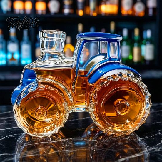 Termos na wino Kształt traktora Butelka na whisky, Szklany pojemnik w kształcie pojazdu, Dekoracyjna butelka do przechowywania Karafka Alkohol do domu Kuchni Baru
