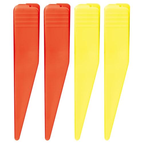 Shinwa Sokutei Staff Clips, 60mm Wide, Red and Yellow, 2 Each, 74192