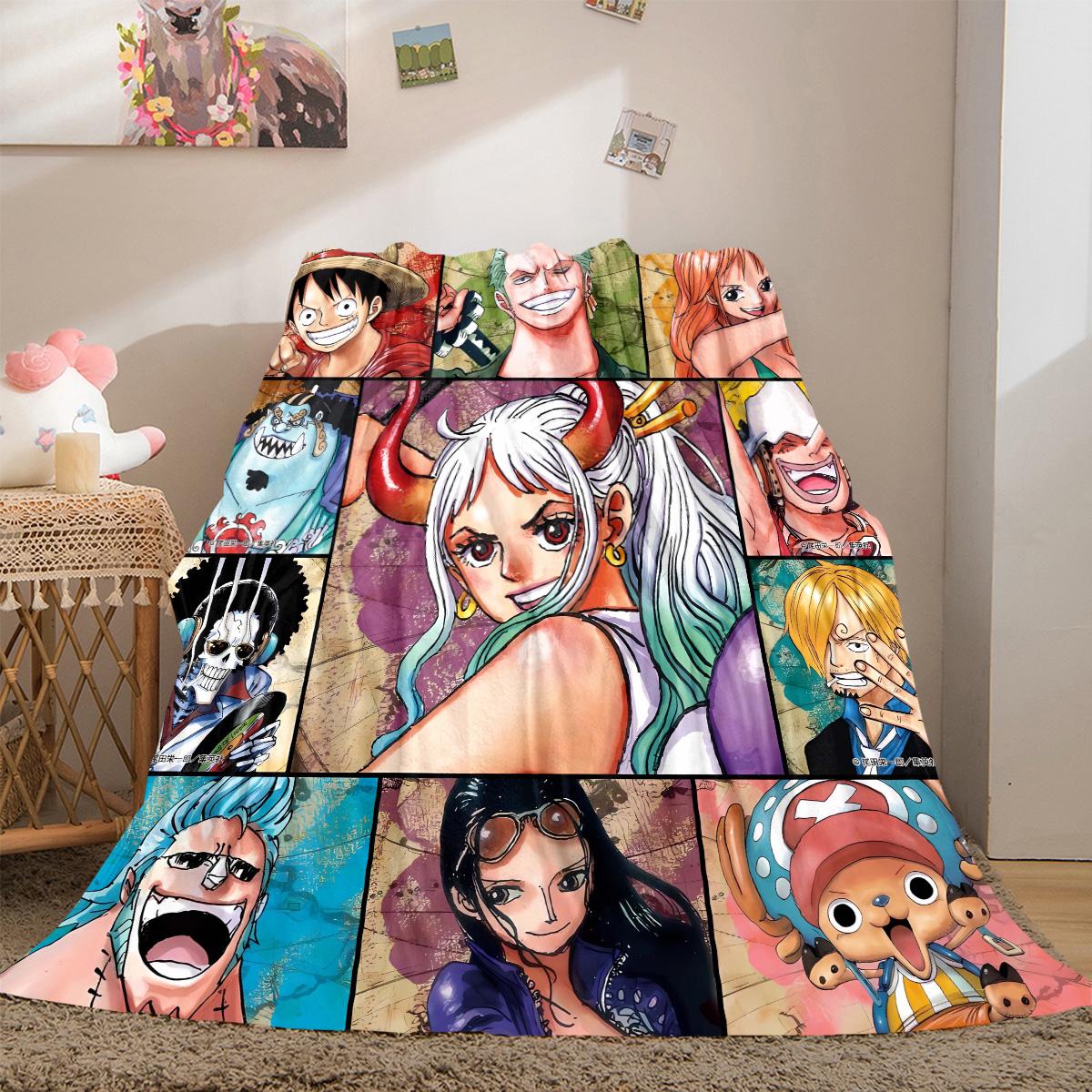 

One Piece Anime Luxury Flannel Lightweight Blanket Home Decor Sofa Bed Travel Cover Family Gift LXR148 75x90cm