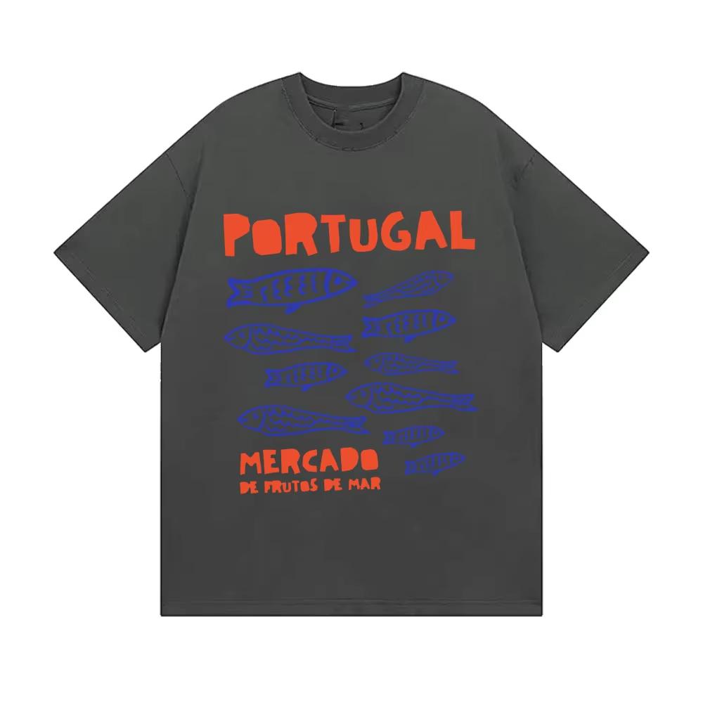

Portugal Sardines Tinned Fish Funny Meme T Shirt Men Women Vintage Harajuku Oversized T-shirts Casual Male Short Sleeve T-shirts 4XL
