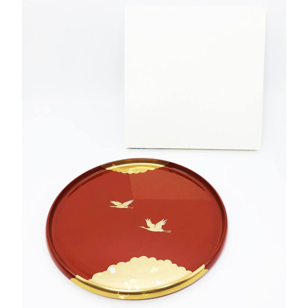 Maeju Lacquerware Tray, Vermilion, 27cm, 4M-133
