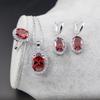 European-American Zircon Jewelry Set: Ring, Necklace, Earrings - Three-Piece Inlaid Zircon Collection