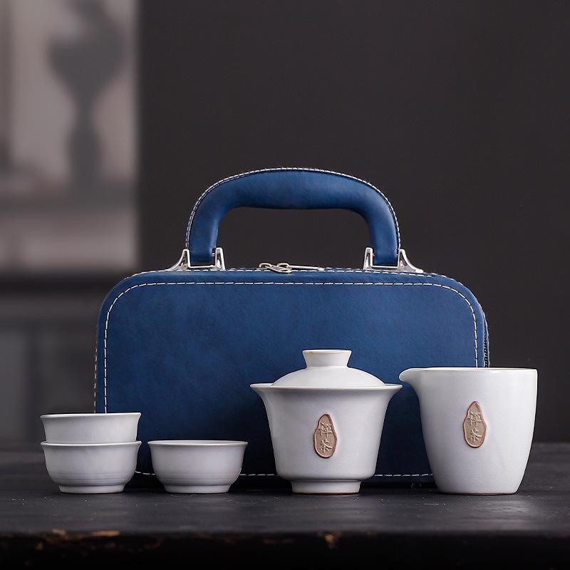 Ge Kiln Ceramic Kung Fu Tea Set Gift Box Packaging Can Be Printed Anniversary Company Activities Festival 1S Store Business Gifts
