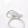 Anello di Fidanzamento in Moissanite Taglio Marquise con Certificato Anello di Matrimonio Solitario in Diamante Bypass 925 per Donna
