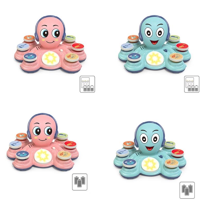 Children’s Sound Toy Electric 3-in-1 Multifunctional Baby Drum Pounding Toy with 28 Music & Light Kids Educational Toy