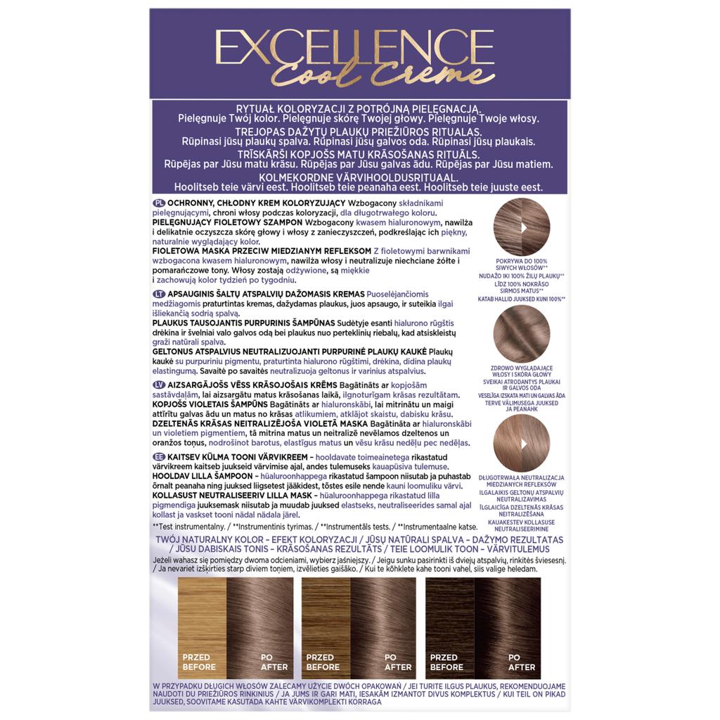 Loreal Excellence Cool Creme Coloration Cheveux - 7.11 Blond Très Cendré 192ml